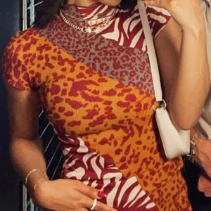 Urban Outfitters Nina Spliced Bodycon Mini Dress